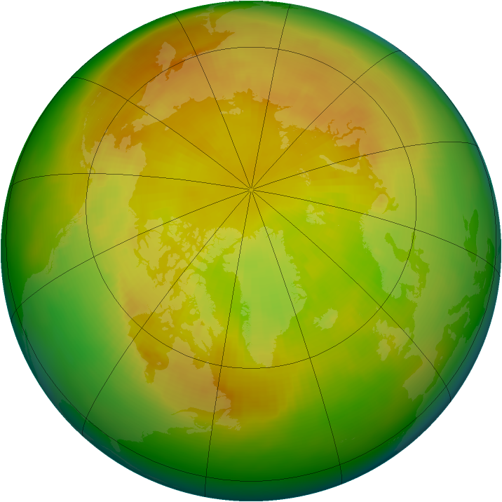 Arctic ozone map for May 1985